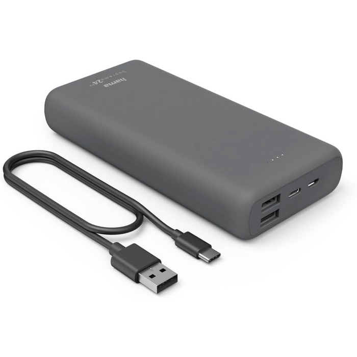 МАг, USB-C/USB-A, портативний зарядний пристрій, сірий, 24000