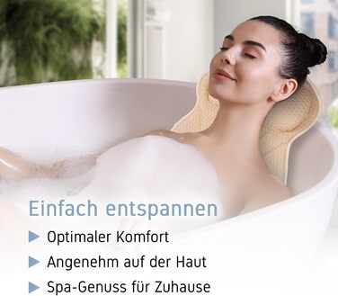 Преміум подушка для ванни з підголовником та підтримкою шиї | Ергономічна подушка для ванни з присосками | Синій (Sandy)