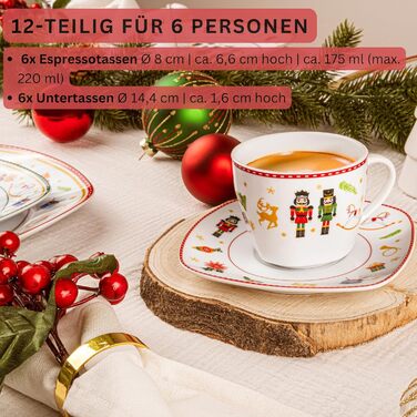 Набір кавових чашок SÄNGER Bilgola, 6 шт., порцеляна, 350 мл, для 6 осіб, преміум-якість, дизайн