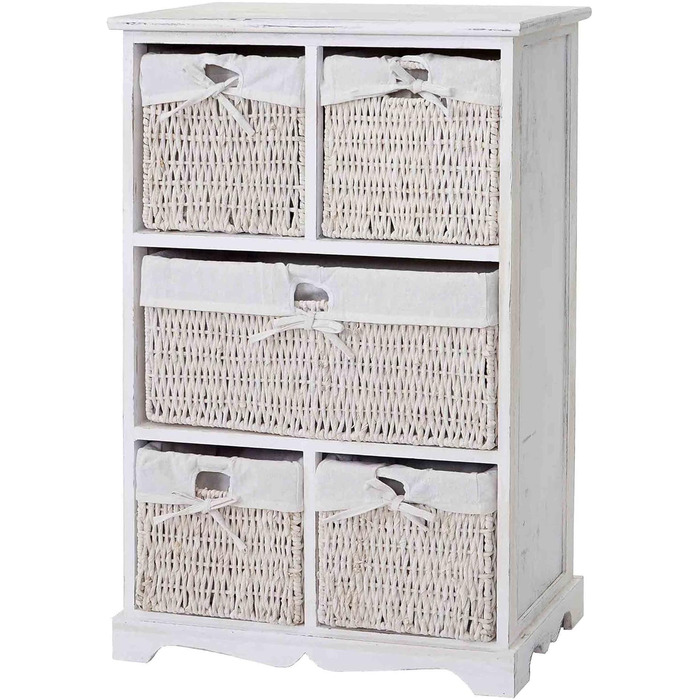 Комод Dundee, Shabby Look Вінтажна тумба 90x60x30см - білий