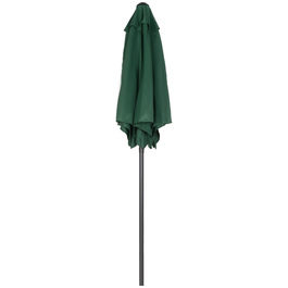 Outsunny Parasol Ø196 см, Парасолька з функцією складання, Шестигранна балконна парасолька Пляжна парасолька Вітрозахисна стабільна Ринкова парасолька Колінчастий Захист від сонця для пляжу Балкон Сад, зелений