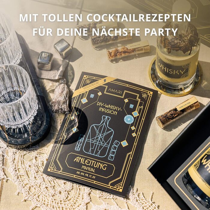 Набір для приготування віскі AMARI® DIY – ідеальний подарунок для поціновувачів, з аксесуарами для домашнього виготовлення та дегустації