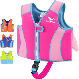 Дитячі купальники для плавання з кашалотом, неопренова плаваюча куртка-плавальний купальник, купальники з регульованим кріпленням-ідеальний засіб для плавання у віці від 1 до 9 років (L, рожевий).