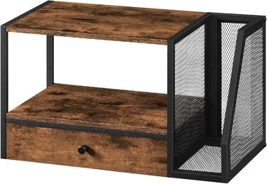 Стіл для принтера, 2-рівневий, з ящиком для зберігання, стелаж для принтера, для дому, офісу, кухні, вітальні, рустикальний коричневий APTHR3001