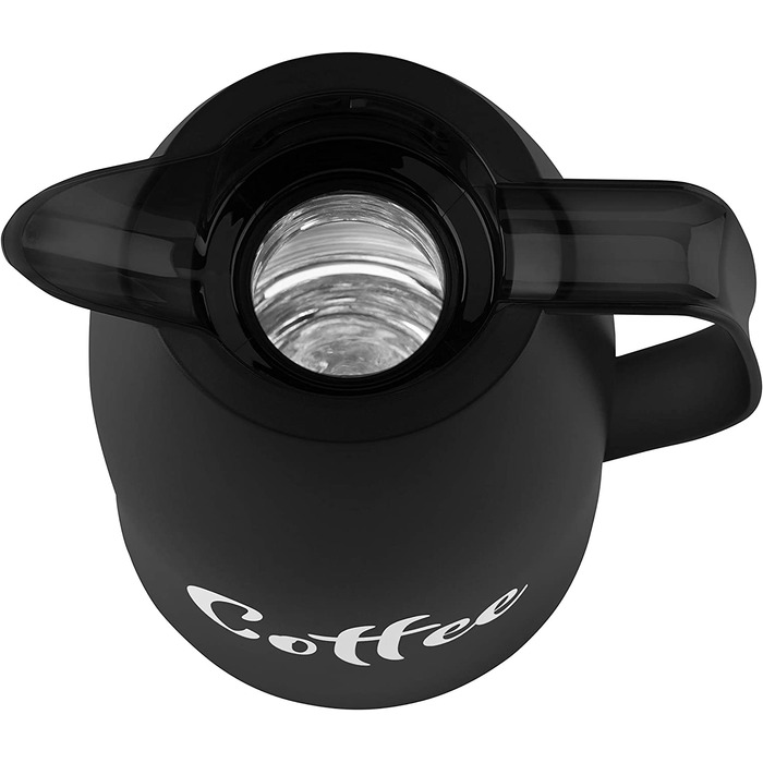 Термос Emsa Mambo Isolierkanne 1000 мл, білий, з чорною кавовою чашкою | Зберегає тепло 12 год, холод - 24 год | Quick Tip Verschluss