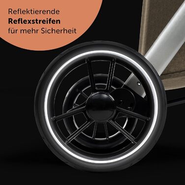 Дитяча коляска Bergsteiger Lugo 3в1 | Комплект з аксесуарами: автокрісло, прогулянковий блок, сонцезахист та вітрозахисний чохол | Isofix база доступна, колір: коричневий | Рама: срібна