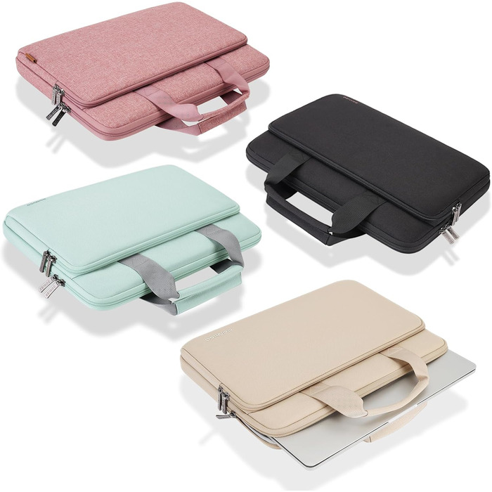 Чохол для ноутбука DOMISO 15.6 дюймів, сумісний з MacBook Pro (M4/M3/M2/M1) та іншими моделями, водовідштовхуючий, з ручкою, бежевий