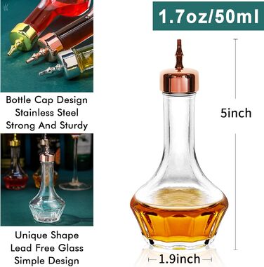 Набір з 3-х скляних пляшок з кришкою приладової панелі, 48 мл, SuproBarware
