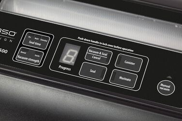 Професійний вакууматор CASO FastVac 500 для бізнесу, вакуумний пакувальник з подвійним швом та потужним насосом 20 л/хв, комплект з 2 рулонами фольги