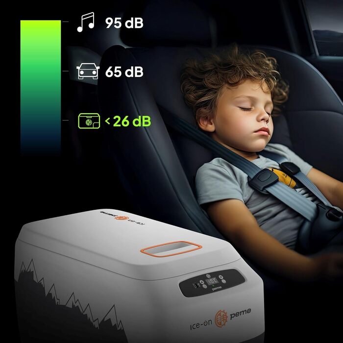 Термоелектричний автохолодильник Peme Ice On 28.3L з LCD дисплеєм, USB, 12/230V – для кемпінгу, подорожей, автомобіля (помаранчевий)