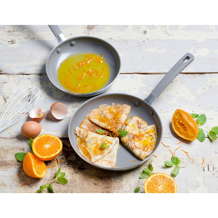 Сковорода GreenPan Melbourne з керамічним покриттям, індукційна, алюміній, Quartz Grey (39 x 21.3 x 6.8 см)