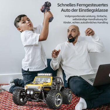 Радіокерований позашляховик Monstertruck 1/22 для дітей від 6 років, 2.4GHz, водонепроникний (2 акумулятори)