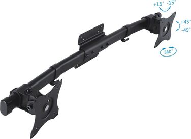 Кріплення для монітора PureMounts® для 1 монітора, регульоване по висоті, нахиляється, повертається, чорне, з HDMI кабелем 3-4K