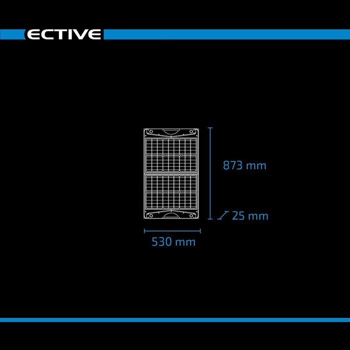 Сонячна панель ECTIVE MSP 60 SunDock - 60 Вт, 2xUSB, мобільний, портативний, складний, ефективний, монокристалічна сонячна панель - сонячна панель, зовнішній сонячний зарядний пристрій, сонячна система для фургона, автофургону, кемпінгу, каравану 60 Вт