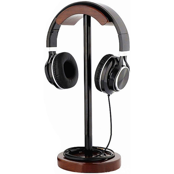 Підставка для навушників GEZICHTA з натурального дерева, металева стійка, гнучка підставка для ігрових навушників