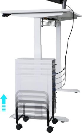 Підставка для ПК EUREKA ERGONOMIC на колесах, регульована по висоті, чорна