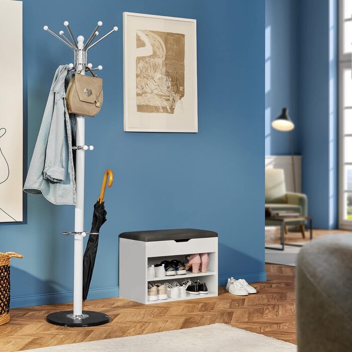 Тектайк Вішалка для одягу на металевій ніжці з важкою основою, 170 см, різні кольори (чорно-коричневий)