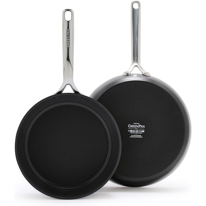 Набір сковорідок GreenPan GP5: керамічне покриття, антипригарні, 24.1 см та 27.9 см, 2 шт.