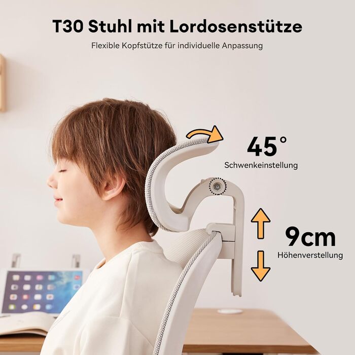 Крісло офісне MUSSO T30 ергономічне, регульоване, сітка, сіре