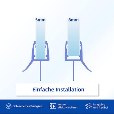 Душова прокладка вигнута 2 шт. 70 см змінна прокладка для скла товщиною 4 мм 5 мм 6 мм кругла душова прокладка чверть кругла душова кабіна душова кабіна душова кабіна душова кабіна дверна прокладка водовідштовхувальний екран захист від бризок I9470 (60 см