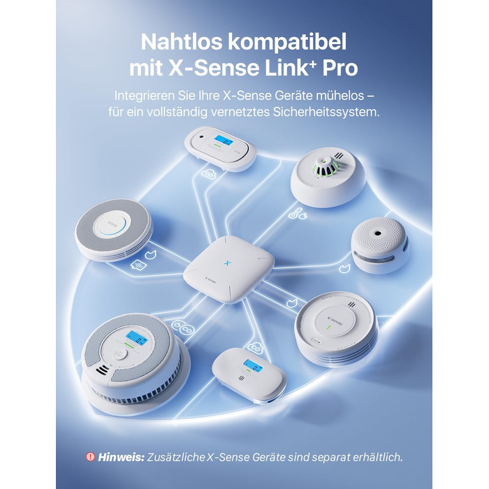X-Sense Розумний димовий сповіщувач Wi-Fi з магнітною кріпленням, сертифікований EN 14604, мережевий димовий сповіщувач, керування через додаток, з базовою станцією SBS50, бездротовий димовий сповіщувач, SD11-MR61, комплект з 6 шт. білий