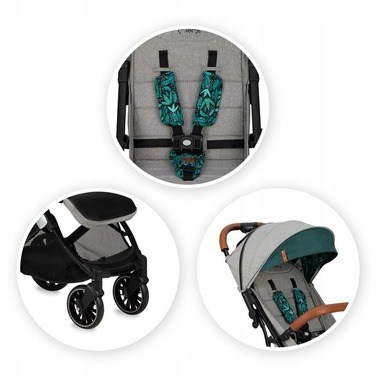 Дитячий прогулянковий візок MoMi Estelle Dakar, чорний, до 22 кг, з аксесуарами