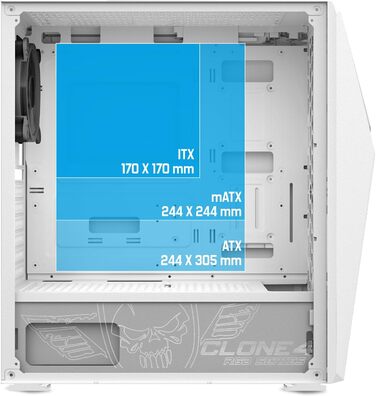 Клон 4 RGB корпус для ігрового ПК, загартоване скло, ATX/MATX/ITX, 2 шт. 120мм вентилятори