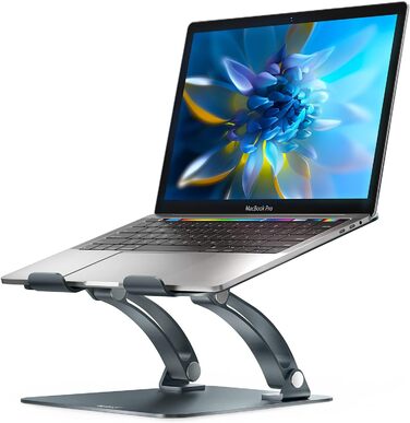 Підставка для ноутбука NULAXY, регульована висота, з вентиляцією, для MacBook, Dell, Samsung, Acer, Huawei - чорна (B-Gray)
