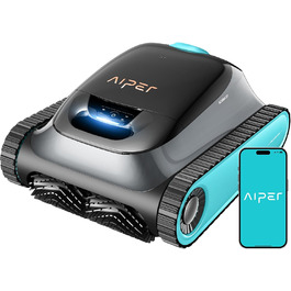 AIPER Scuba S1 Робот-пилосос для басейну, автоматичне очищення дна та стін, ультратонкий фільтр 3 мкм, 180 хвилин роботи, 15900 л/год, керування через додаток, для вбудованих басейнів, синій