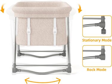 Дитяче ліжко з матрацом, Дорожнє ліжечко з люлькою, Складне, Сумка для транспортування, 0-12 місяців, Хакі