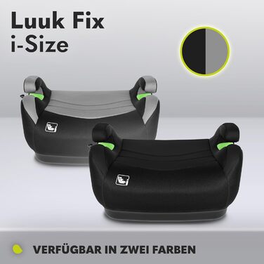 Сидіння-бустер LIONELO LUUK FIX i-Size з ISOFIX, від 22 до 36 кг/ 125 150 см, Група 2 і 3, Зручний підлокітник і сидіння, Знімний чохол Темно-сірий