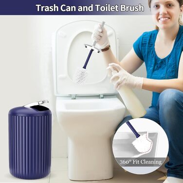 Набір аксесуарів для ванної кімнати 9 шт. чорного та золотого кольору (Морський блакитний)