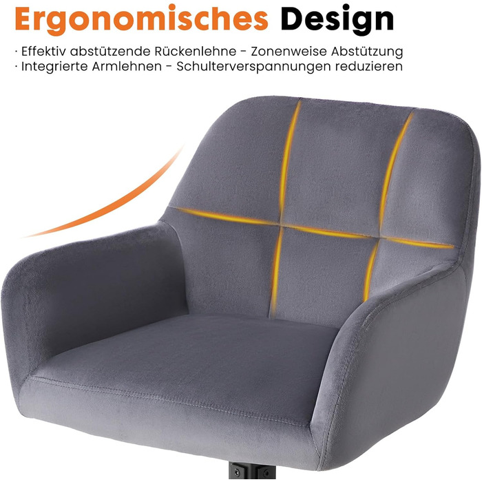 Набір з 2 стільців Sweetcrispy для їдальні, кухонні, з м'яким сидінням, обертаються на 360°, з металевими ніжками, до 120 кг, зелені (сірий)