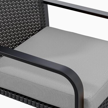 Набір садово-розкішних меблів Bealife з ротангу на 2 особи: для балкона, тераси, внутрішнього двору, саду (сірий)