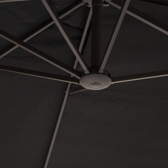 Outsunny Parasol Garden Parasol Market Parasol Double Parasol Patio Parasol з ручною рукояткою Чорний овал 460 x 270 x 240 см