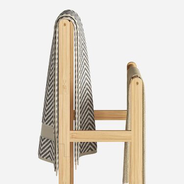 HOOBRO Лежак для рушників бамбуковий, підставка для рушників, вішалка для одягу, 42 x 24 x 77,5 см, для спальні та вітальні