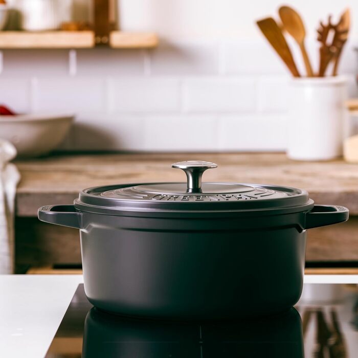 GreenPan Featherweights: каструля з кришкою, керамічне антипригарне покриття, індукція, піч, 28 см, 6 л (сірий)