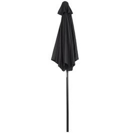 Outsunny Parasol Ø196 см, поворотна парасолька з функцією складання, шестикутна балконна парасолька пляжна парасолька вітрозахисна стабільна на ринку Парасолька з колінчастим механізмом Парасолька від сонця для пляжного балконного саду, чорний