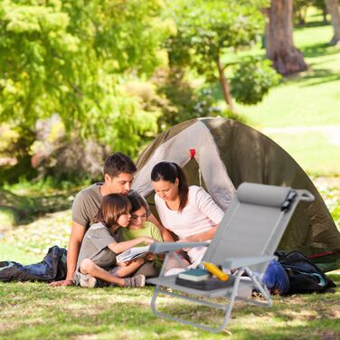 Розкладний шезлонг Relaxdays з подушкою для шиї