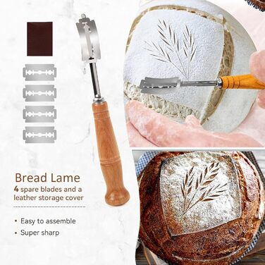 Набір для закваски Sauerteig: 650 мл скляний ферментер, силіконові корзини для випічки (круглі та овальні), 30-ти елементний набір для випічки хліба, легко мити та зберігати. Подарунок для початківців та досвідчених пекарів (8 шт. синій набір для фермента