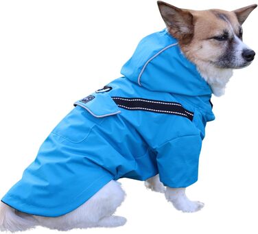 Макінтош для собак XS, водонепроникний, з капюшоном, кишенями (синій)