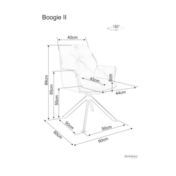 Стілець BOOGIE II VELVET чорний каркас/сірий BLUVEL 14