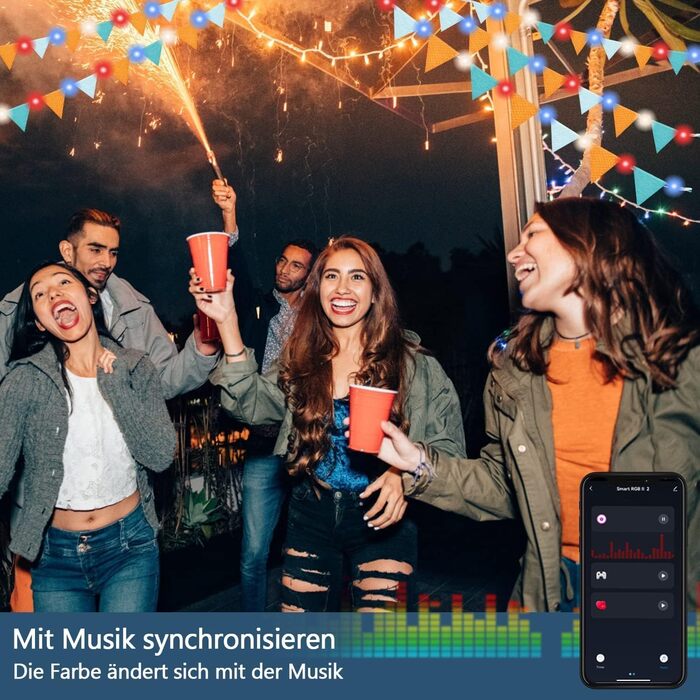 DOTWAYAW Гірлянда світлодіодна святкова 40м, 400 LED, RGB, Wi-Fi, керування через додаток