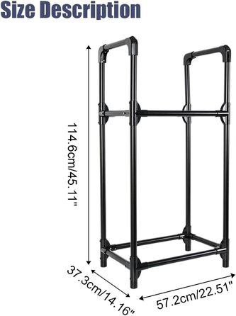 Стійка для шин BAOYOUNI на 4 шини/диски, 2 яруси, чорна. Міцна, економна, для гаража, підвалу, майстерні. 57,2 x 37,3 x 114,6 см