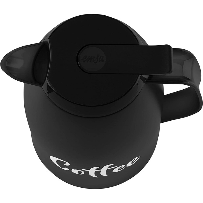 Термос Emsa Mambo Isolierkanne 1000 мл, білий, з чорною кавовою чашкою | Зберегає тепло 12 год, холод - 24 год | Quick Tip Verschluss