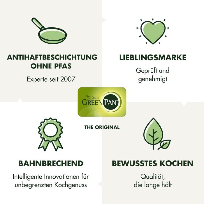 Сковорода GreenPan Valencia Pro з антипригарним покриттям Harteloxierte, 20 см та 26 см, не містить PFAS, нержавіюча сталь, індукція, придатна для миття в посудомийній машині та духовці, сірий колір