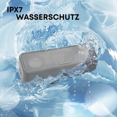 Soundcore 3 Bluetooth Портативна Колонка, Стерео Звук, Titan Membrana, PartyCast, BassUp, 24 год. Акумулятор, IPX7 Вологозахист, Індивідуальний EQ, для Дому, на Відкритому Повітрі, Сад (Чорний)