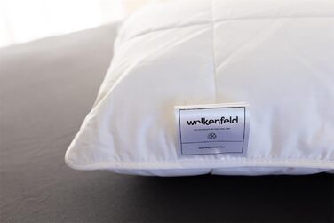 Подушка Wolkenfeld 70x80 конопля та бавовна - Зроблено в Німеччині - Для тих, хто спить на боці, на животі, на спині - Натуральна подушка з індивідуальним наповнювачем - Підходить для алергіків 70 х 90 см бавовна