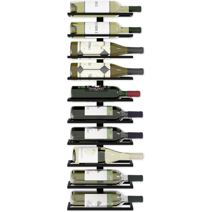 Металева полиця для вина Lenmar LOFT, 90 x 28 x 10 см, 10 місць, для пляшок, стелаж для вин, полиця для пляшок, кellerregal, міцна, для зберігання вина