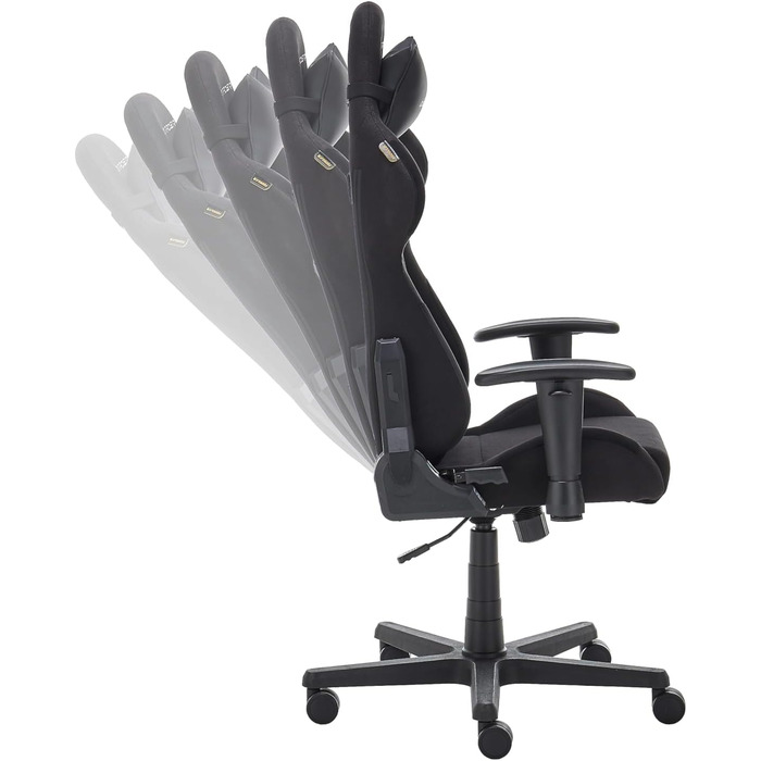 Ігрове крісло DXRacer FORMULA 2.2 FD01 - чорне, регульоване, ергономічне для офісу та дому